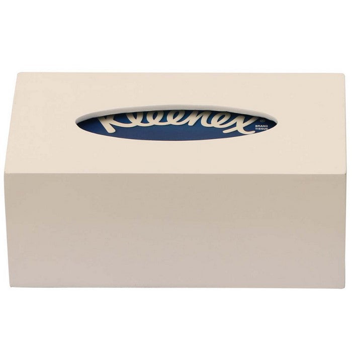 Benzara Rectangular Wooden Tissue Box Holder In White
