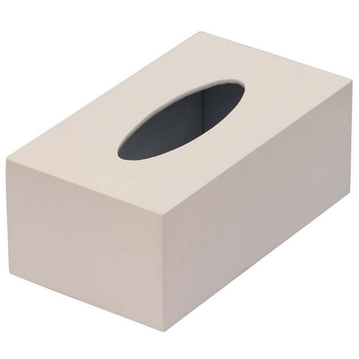 Benzara Rectangular Wooden Tissue Box Holder In White