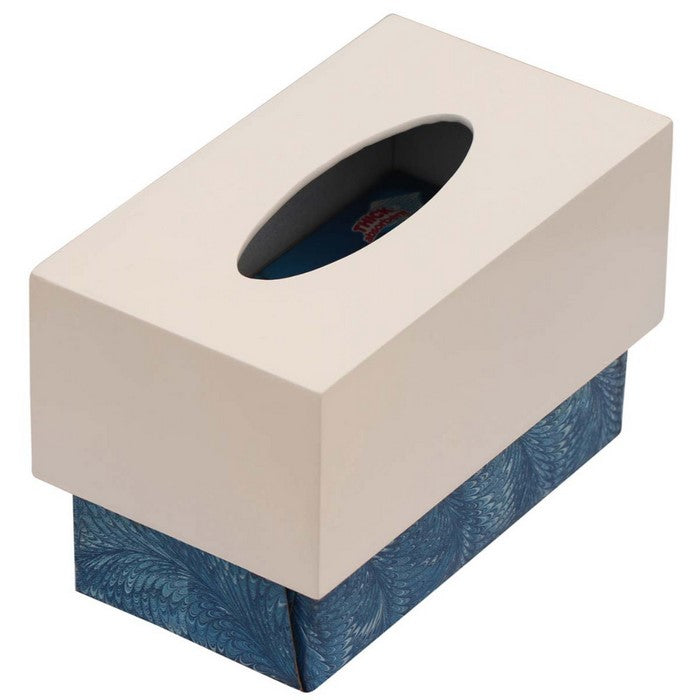 Benzara Rectangular Wooden Tissue Box Holder In White