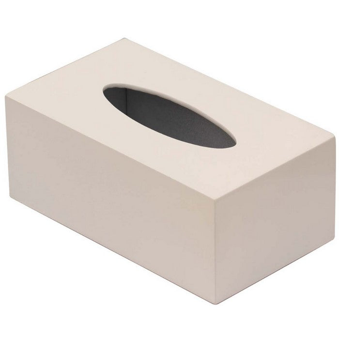 Benzara Rectangular Wooden Tissue Box Holder In White
