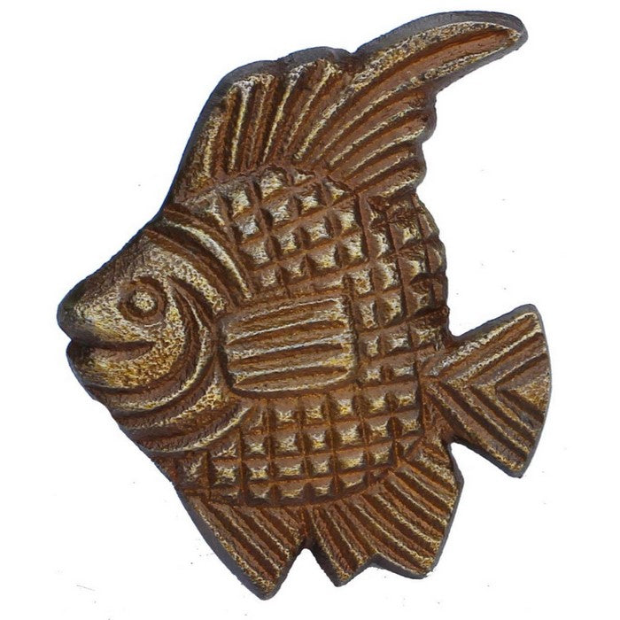 Handmade Rustic Look Metal Drawer Knobs In Fish Design Benzara Brand