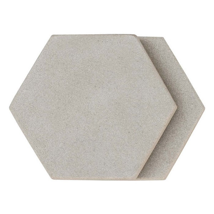 Hexagonal Shaped Sandstone Drink Coasters Set of 2 Natural Benzara Brand