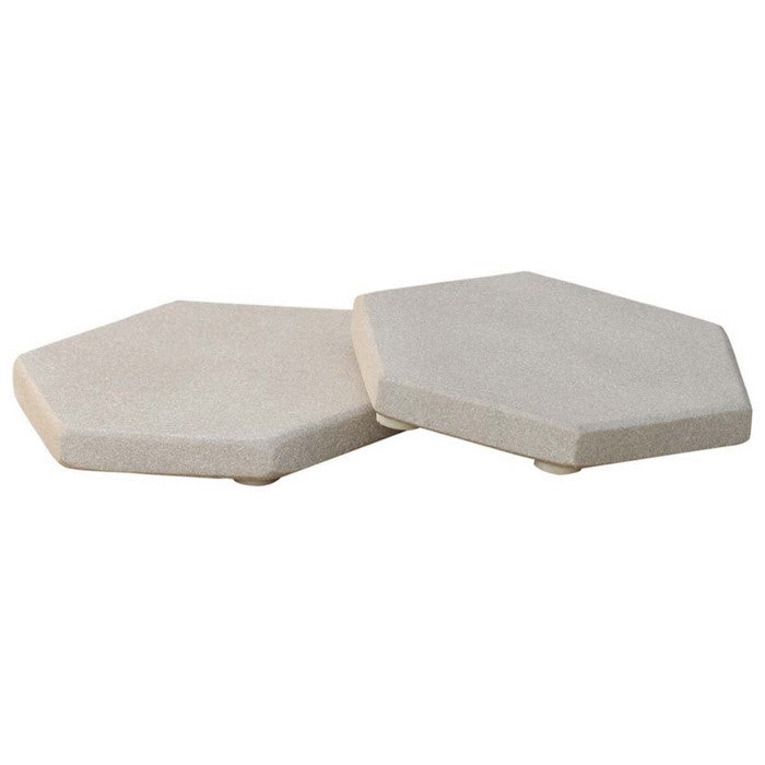 Hexagonal Shaped Sandstone Drink Coasters Set of 2 Natural Benzara Brand