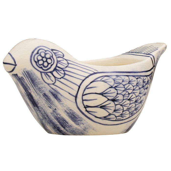 Handmade Bird Shaped Planter In Ceramic Benzara Brand