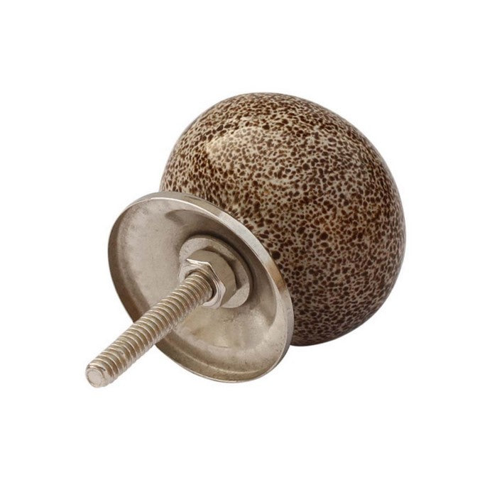 Pack Of 2 Ceramic Knobs With Metal Detailing By Benzara
