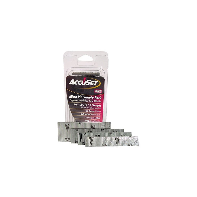 AccuSet A109809 Variety Pack 23-Gauge Galvanized Micro Pin (2,500 per Box)