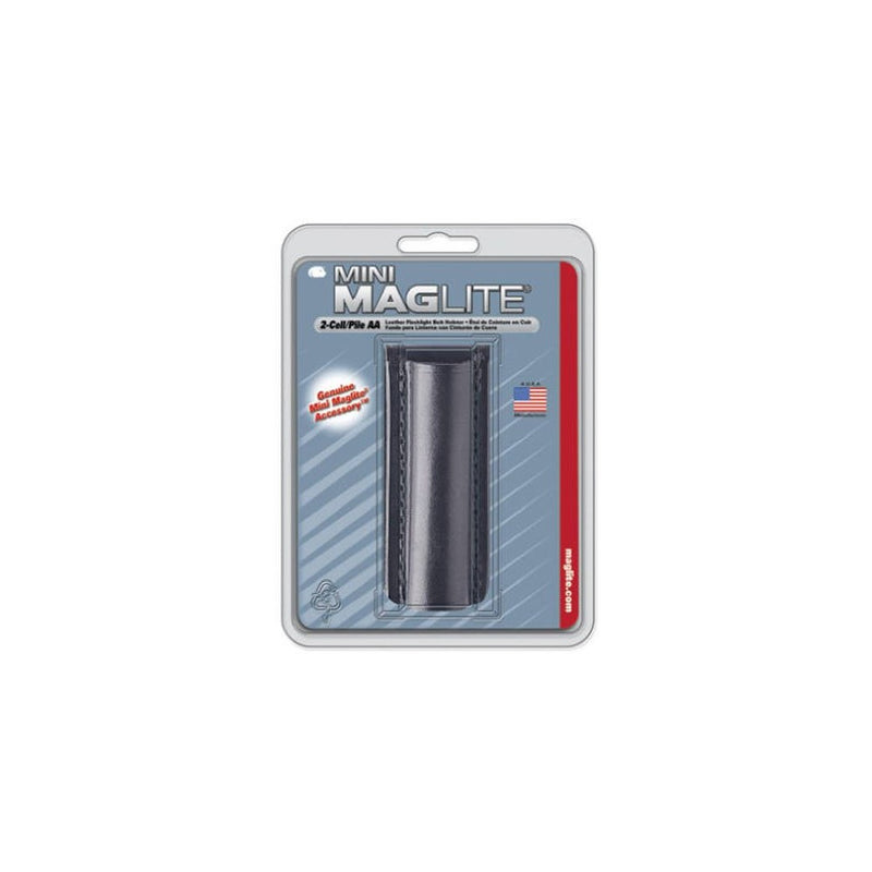 Maglite Black Plain Leather Holster for AA Cell Mini Flashlights