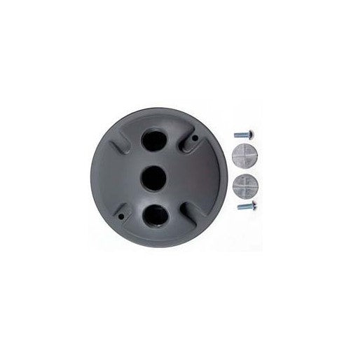 Hubbell-Bell 5197-7 Weatherproof Lampholder Cover, 4-Inch Round, (3) 1/2-Inch Outlets, Carded, Bronze