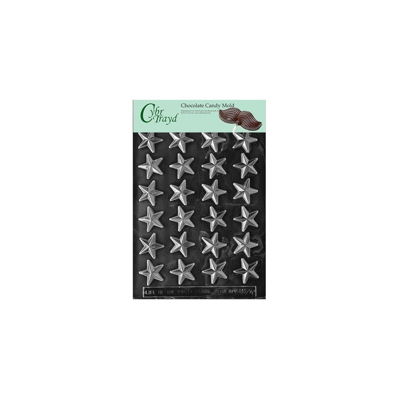 Cybrtrayd M124 Small Stars Chocolate Candy Mold with Exclusive Cybrtrayd Copyrighted Chocolate Molding Instructions