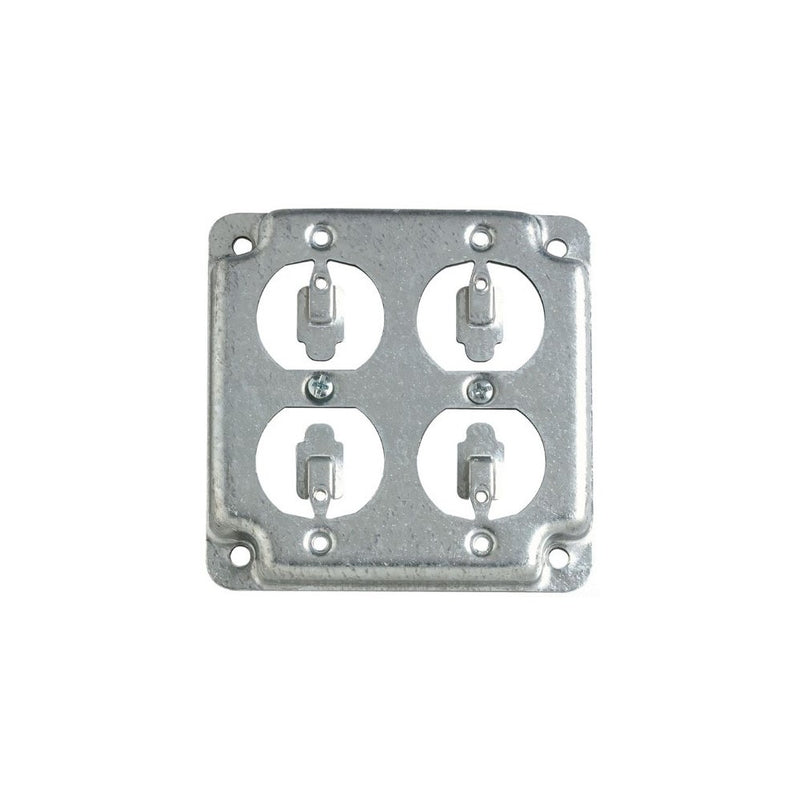 Steel City RS8 Outlet Box Surface Cover, Square, Raised, 4-Inch, Galvanized