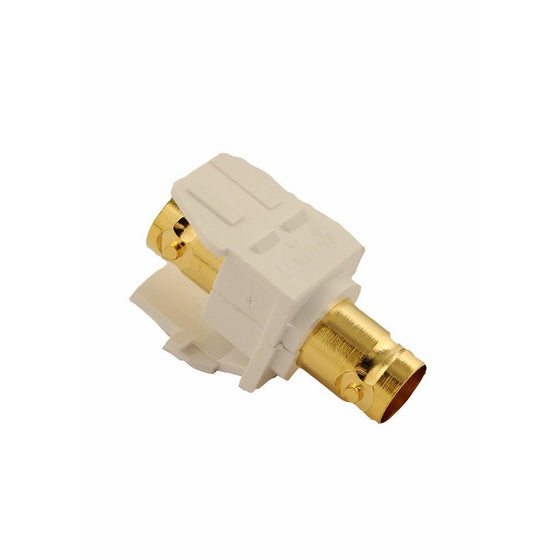 Leviton 40832-BW BNC QuickPort Adapter, Gold-Plated, White