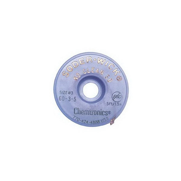 CHEMTRONICS 60-3-5 BRAID, DESOLDERING, NO CLEAN SD, 5FT (1 piece)