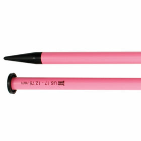Susan Bates 14-Inch Luxite Single Point Knitting Needle, 12.75mm, Pink/Black