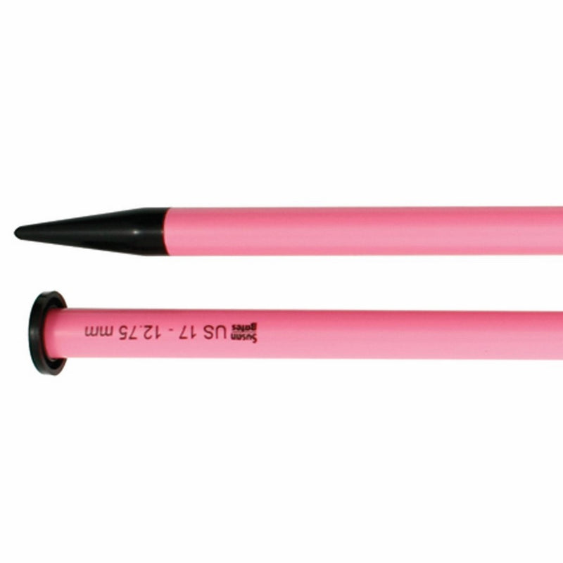 Susan Bates 14-Inch Luxite Single Point Knitting Needle, 12.75mm, Pink/Black