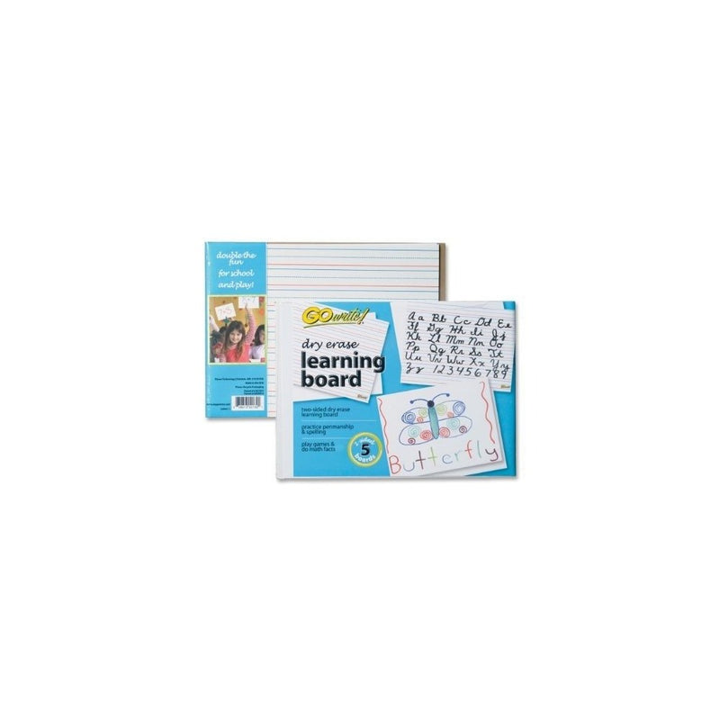 GoWrite! Dry Erase Learning Sheets 3/4" x 3/8" x 1/4" Ruled 11" x 8-1/4", 5 Sheets, White (LB8511)