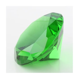 1 X GREEN GLASS DIAMOND SHAPED PAPERWEIGHT 3.15 INCHES (80 MM)