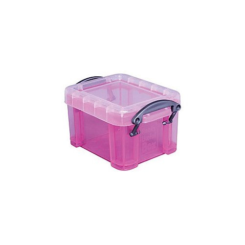 Really Useful Box(R) Plastic Storage Box, 0.14 Liter, 3 1/4in. x 2 1/2in. x 2in, Pink