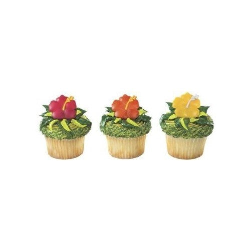 1 X 12 Beautiful Hawaiian Hibiscus Flower Cupcake Rings by BAKERY