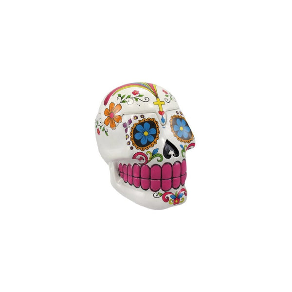 White Sugar Skull Mexican Day of the Dead Trinket Box