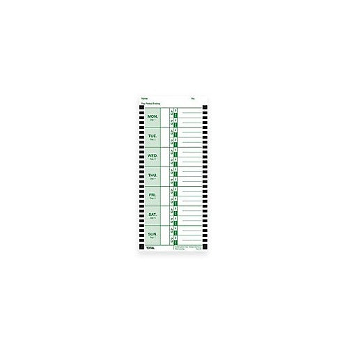 Lathem Weekly Thermal Print Time Cards, Single Sided, for Lathem 800P Time Clock, 9", 100 Pack (E8-100)