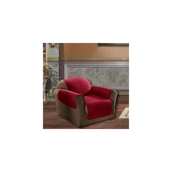 Elegance Linen Quilted Pet Dog Children Kids Furniture Protector Microfiber Slip Cover Chair, Red