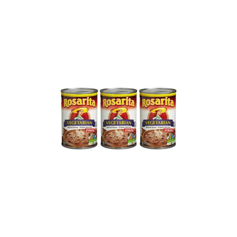 Rosarita Vegetarian Refried Beans (3 pack) 3- 16 oz cans for a total of 48 oz
