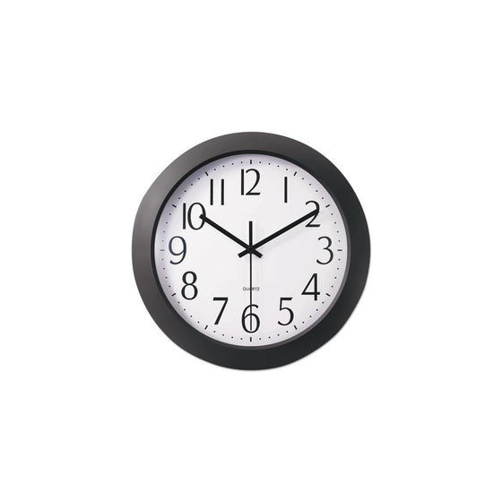 Universal 10451 Whisper Quiet Clock, 12, Black, White