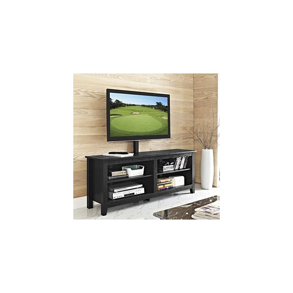 WE Furniture 58" Wood TV Stand Console with Mount, Black