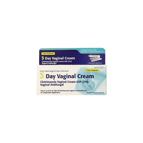 Clotrimazole 3 -Day Vaginal Cream - 0.74 Oz (Pack of 2)