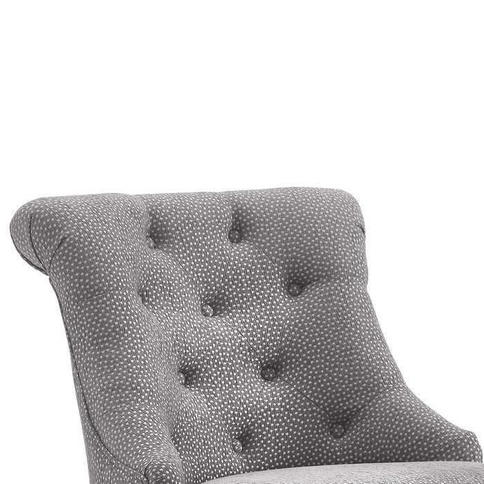 Wooden Office Chair with Textured Fabric Upholstery, Gray