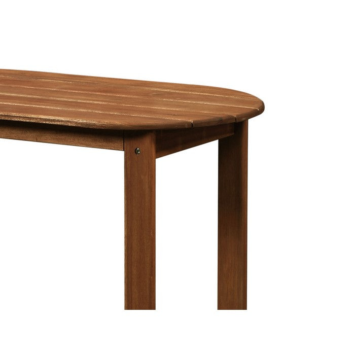 Outdoor Wooden Coffee Table with Slatted Oblong Shape Top, Brown