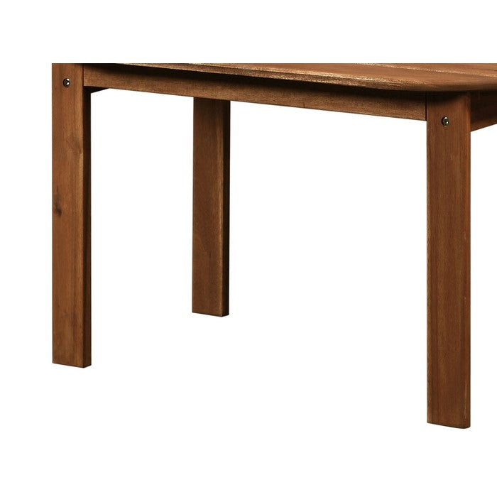 Outdoor Wooden Coffee Table with Slatted Oblong Shape Top, Brown