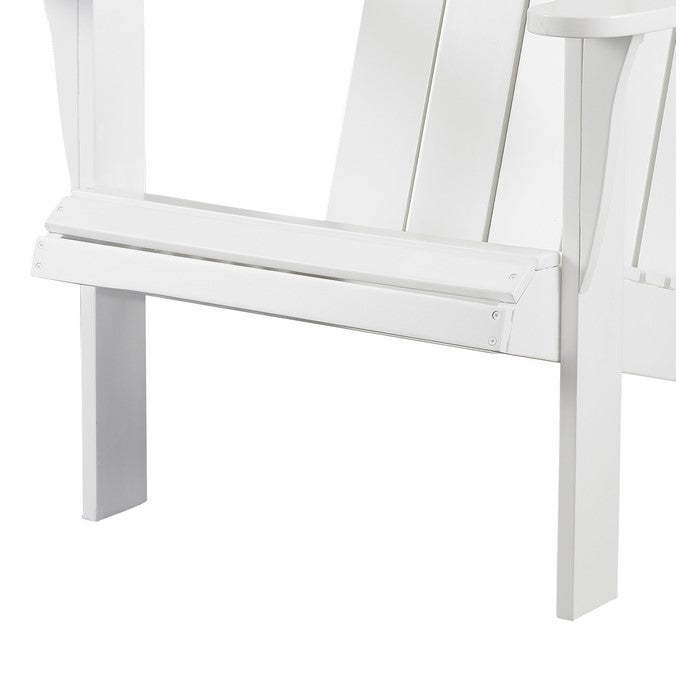 Slatted Wooden Outdoor Chair with Arched High Backrest, White