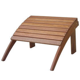 Arched Wooden Ottoman with Slatted Design and straight Legs,Teak Brown