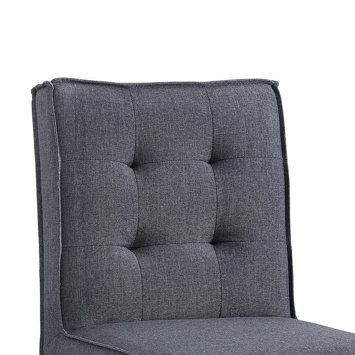 Fabric Upholstered Tufted Chair with Metal Legs, Set of 2, Gray
