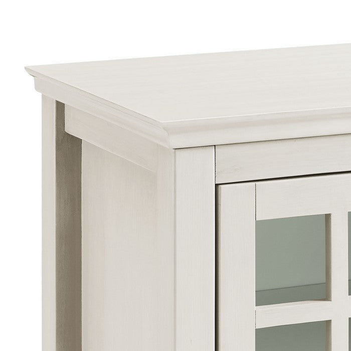 Wooden Single Door Cabinet with Two Storage Compartments, White