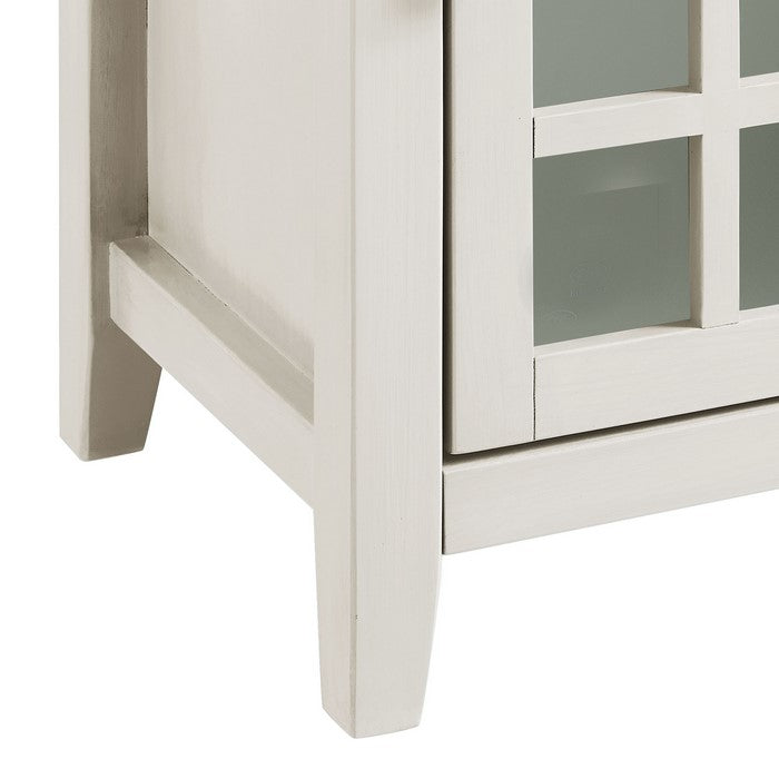 Wooden Single Door Cabinet with Two Storage Compartments, White
