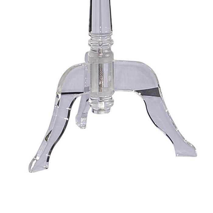 Round Acrylic End Table with 3 Legged Base Support, Clear