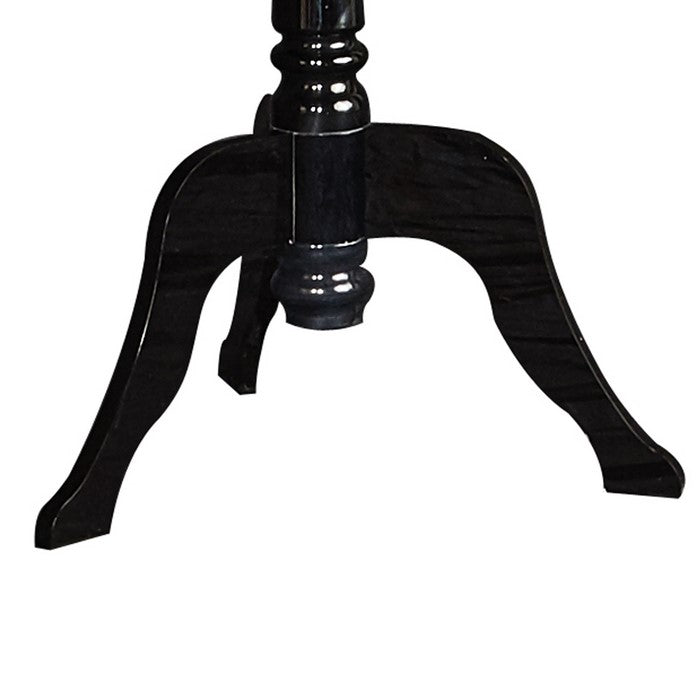 Round Acrylic End Table with 3 Legged Base Support, Black