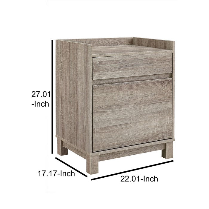 Wooden Filling Cabinet with Two Spacious Storage Drawers, Gray
