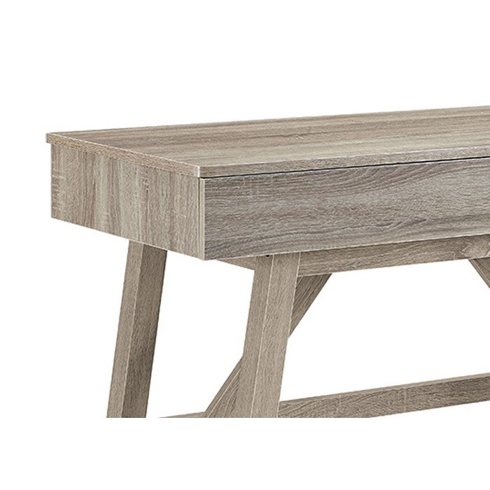 Rectangular Wooden Desk with Two Storage Drawers, Gray