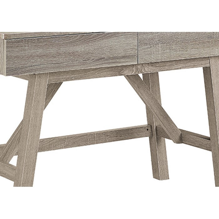 Rectangular Wooden Desk with Two Storage Drawers, Gray