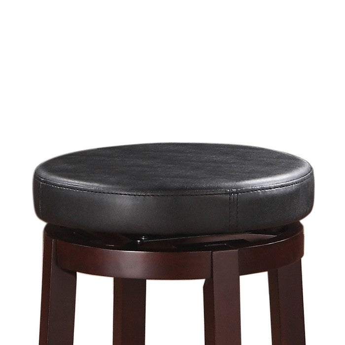 Fabric Upholstered Counter Stool with Slanted Legs, Brown and Black