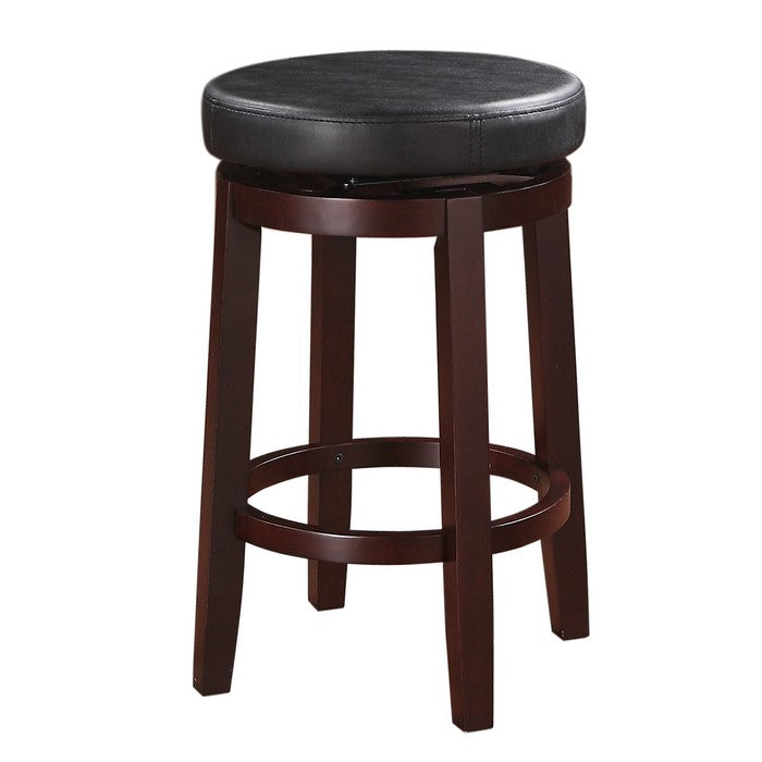 Fabric Upholstered Counter Stool with Slanted Legs, Brown and Black