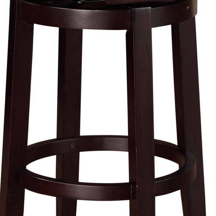 Fabric Upholstered Counter Stool with Slanted Legs, Brown and White