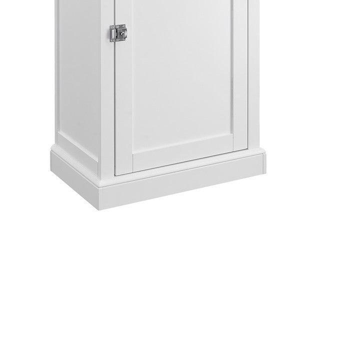 Free Standing Wood and Glass Cabinet with Spacious Storage, White