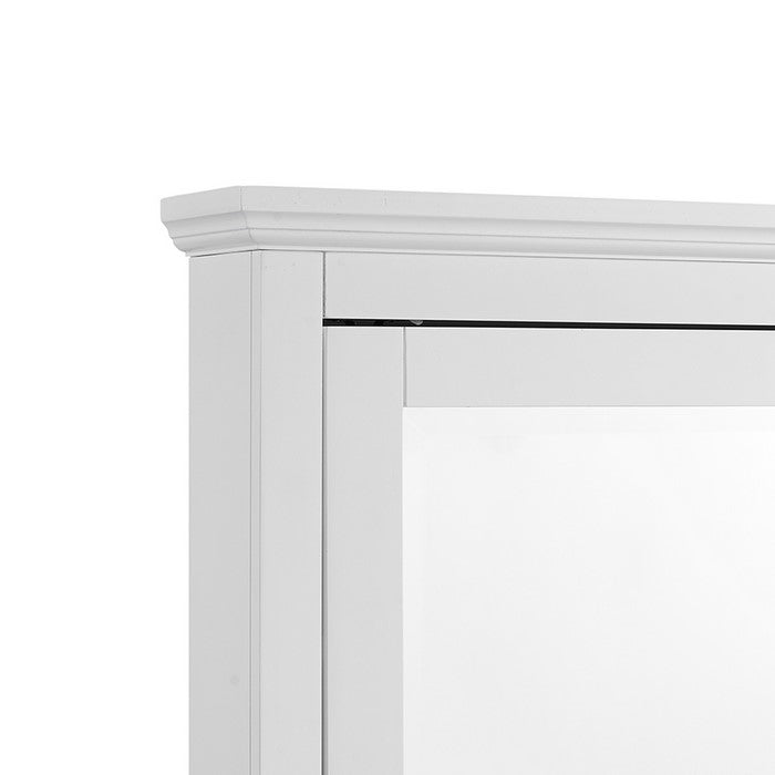 Wooden Medicine Cabinet with Mirrored Door Storage, White