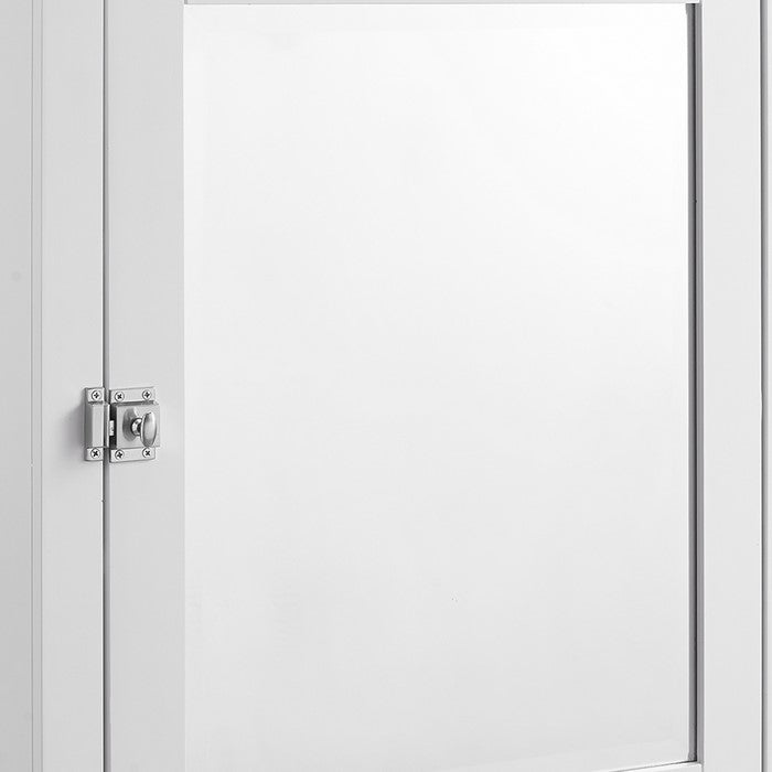 Wooden Medicine Cabinet with Mirrored Door Storage, White