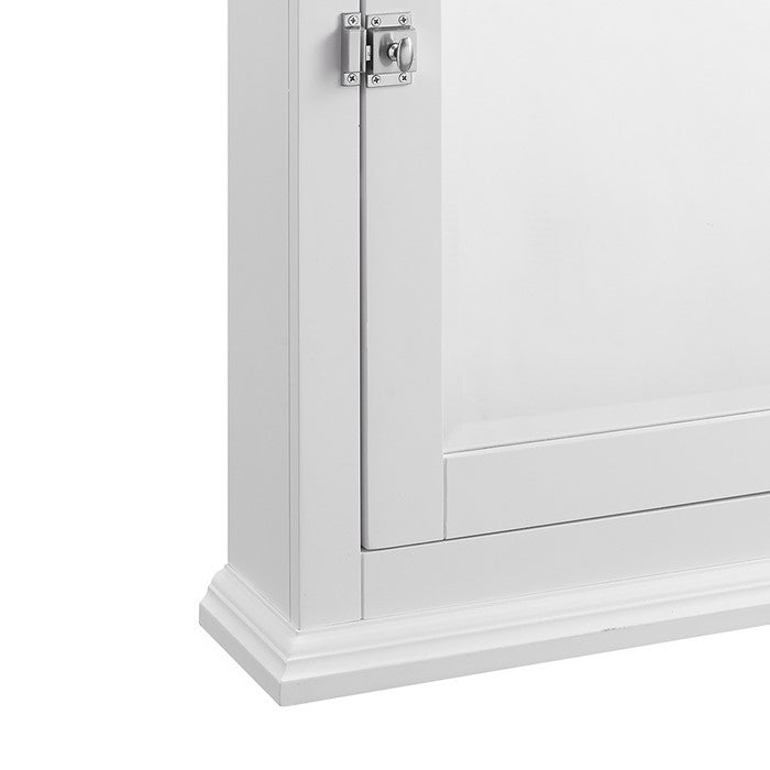 Wooden Medicine Cabinet with Mirrored Door Storage, White