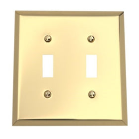 Amertac 163TTBR 2 Toggle Polished Brass Steel Wallplate